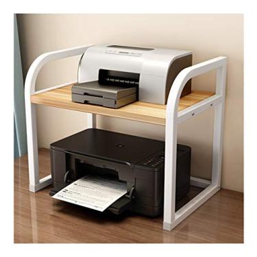 Imagem de KIZQYN Suporte de impressora de criatividade doméstica prateleira de impressora multicamadas armazenamento de mesa de escritório multifuncional copiadora simples prateleiras de armazenamento de documentos impressora de mesa (cor: 1, tamanho: pequeno)