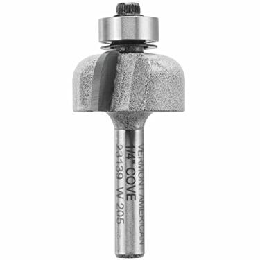 Imagem de Vermont American 23139 1/4-Inch Radius Carbide Tipped Cove Router Bit, 1/2-Inch Ball Bearing 2-Flute 1/4-Inch Shank