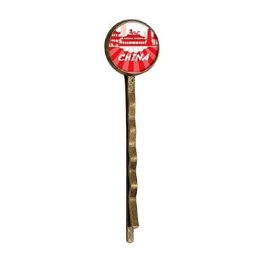 Imagem de Boné de metal retrô com desenho de marco vermelho China Fan