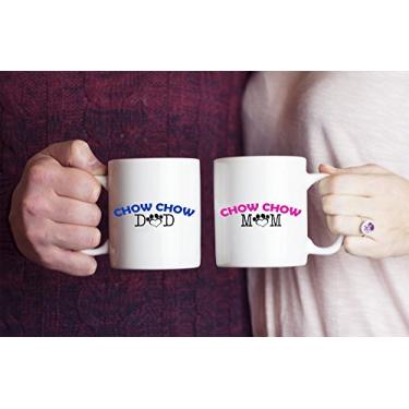 Imagem de Caneca divertida para casal Chow Chow Chow Dad – Chow Chow Chow Mom – Presentes para amantes de chow Chow – Ideia exclusiva de presente de cerâmica (pai e mãe)