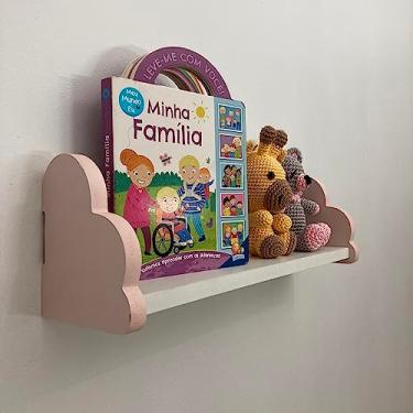 Imagem de Prateleira nuvem colorida decoração quarto infantil 60cm Cor:Rosa