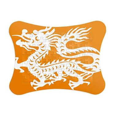 Imagem de Ano do dragão animal do zodíaco da China, moldura de quebra-cabeça decoração ornamento do jogo