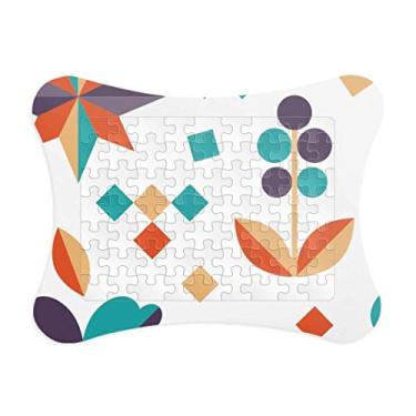 Imagem de Moldura de quebra-cabeça de pintura de planta com pixel de flor para decoração de imagem