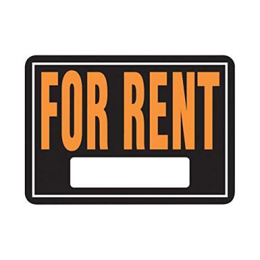 Imagem de Hy-Ko Products Placa de alumínio 802 para aluguel, 25,4 x 35,5 cm, preta/laranja