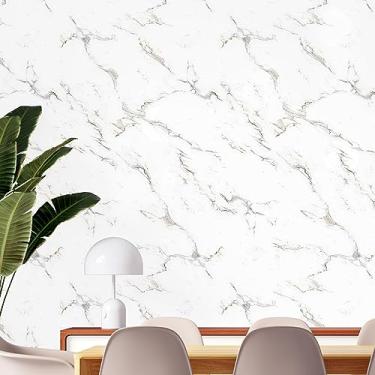 Imagem de Papel de Parede Adesivo Mármore Branco Calacata Lávavel Vinílico Quarto Sala Pia 3m