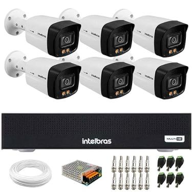 Imagem de Kit 6 Câmeras Intelbras VHD 3240 B FULL COLOR Bullet FULL HD 1080p Visão Noturna de 40m + DVR Intelbras MHDX 3008-C 8 Canais