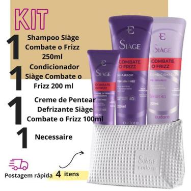 Imagem de Shampoo +Condicionador +Leave-In 100ml Necessaire Combate Frizz - Eudo