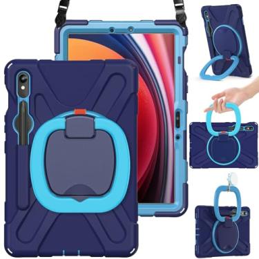 Imagem de BRAECN Capa infantil para Samsung Galaxy Tab S10 Lite/S10 FE 2025 e S9 FE/S9 2023 27.7 cm/27.9 cm | Capa de silicone resistente à prova de choque com alça giratória, alça de ombro, suporte e suporte