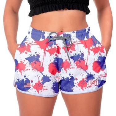 Imagem de Short Colorido Cup USA Feminino Macio Estampado Praia-Feminino