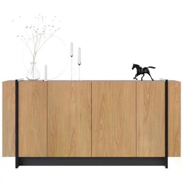 Imagem de Buffet Bancada 04 Portas Copacabana Freijo Preto Clb Freijo