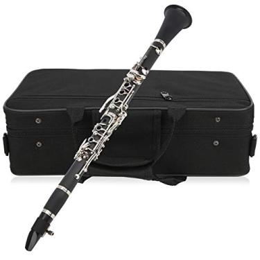 Imagem de Clarinete Bb para Alunos Iniciantes, Kit Profissional de Clarinete B Plano Com Clarinete de 6 Segmentos, Clipe de Palheta, Chave de Fenda, Pano de Limpeza e Alça (Preto)