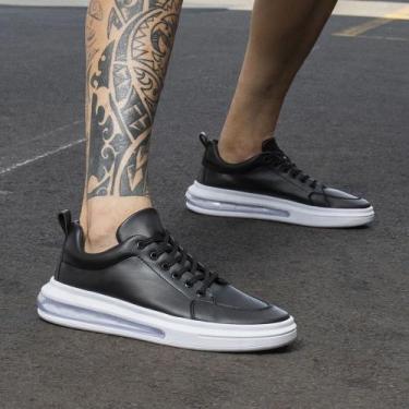 Imagem de Tênis Masculino Casual Bredeni Academia Bolha Ar Confort , 41, Preto, 