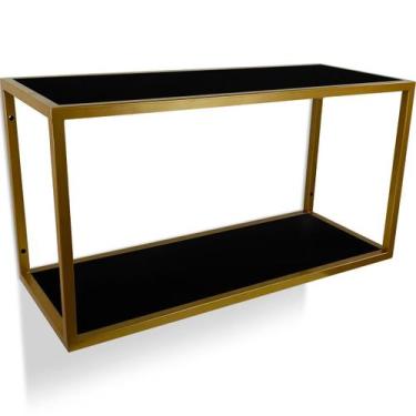 Imagem de Prateleira Nicho De Parede Linares 43cm P/ Decoração Dourado - Genus M