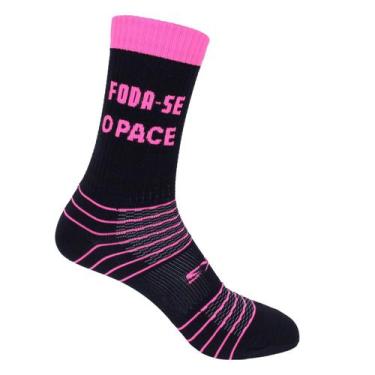 Imagem de Meia de  Corrida  - Foda-se o Pace - T-SOCKS , 38 ao 43, Preto, Rosa