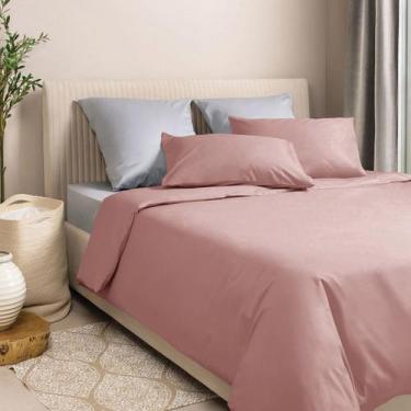 Imagem de Capa de Edredom Duvet Casal 220x240cm - Rosa C/ Zíper + Fronha - FASTL