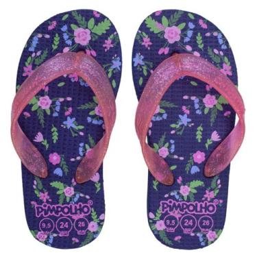 Imagem de Sandália  praiana kids marinho flores - Pimpolho 