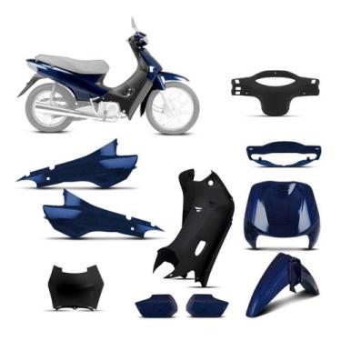 Imagem de Kit Peças Plásticas Biz 100 1998 À 2005 - PRO TORK, AZUL CRUZEIRO 2004
