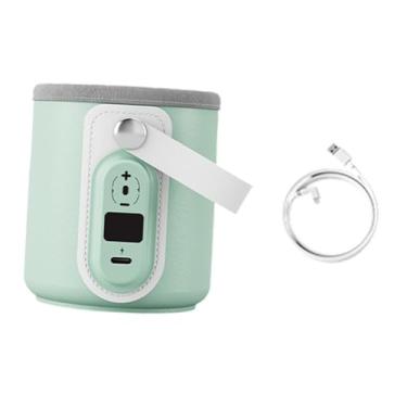 Imagem de YIJU Aquecedor de mamadeira para bebê, aquecedor com display digital, recipiente para leite de bebê para áreas externas, saídas, ambientes, 7 a 8cm
