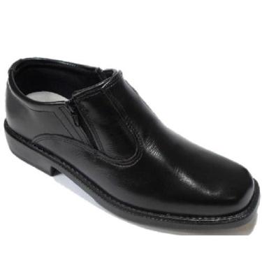 Imagem de Sapato Social Masculino Cor Preta Solado Borracha Costurado Estilo Mei