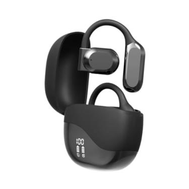 Imagem de AsrMyjcx Fones de ouvido de tradução de idiomas Fones de ouvido abertos Fones de ouvido esportivos Convenientes para reuniões de trabalho Viagem Fone de ouvido, Preto