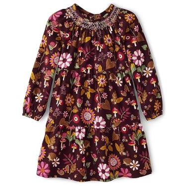 Imagem de Gymboree Vestidos casuais de manga comprida com estampa de tamanho único e infantil para meninas, beterraba açucar, 10