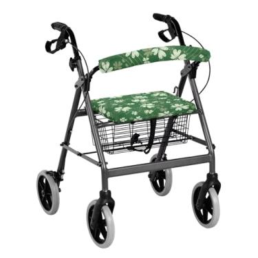 Imagem de LedBack Walker Accessories Music Note Rollator Walker Seat and Backrest Covers Decor St Patricks Day Capa macia contra poeira para idosos em vida assistida, conjuntos de capas de assento de andador de