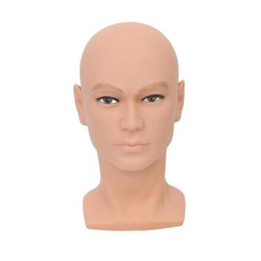 Imagem de harayaa Cabeça de manequim Cabeça de manequim Exibição de óculos profissional, Exibição de peruca de cabeça para loja de óculos de estilo de cabelo, Macho