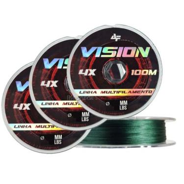 Imagem de Kit 3 Linhas Multifilamento Albatroz Vision 4X - Várias Espessuras e C