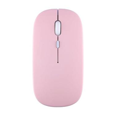 Imagem de Mouse Bluetooth sem fio, design fino e leve, com clique silencioso Mouse Bluetooth recarregável USB Conexão universal de 2,4 GHz adequado para laptops e desktops (rosa)