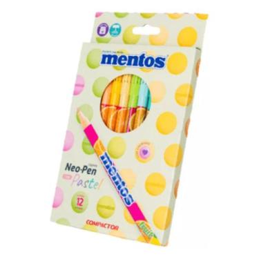 Imagem de Canetinha Mentos Cheiro Compactor Neo Pen Pastel 12 Cores
