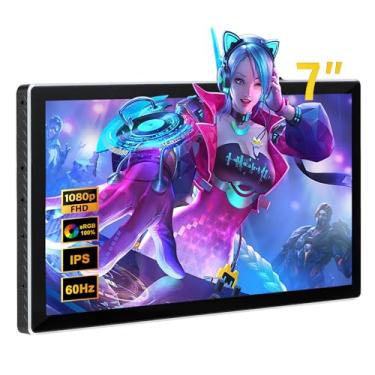 Imagem de wisecoco Monitor Portátil De 7 Polegadas Com Tela Sensível Ao Toque, Mini Monitor Ips 1080P 1920 * 1080 60 Hz, Tela Lcd, Segunda Tela, Pequeno Monitor Usb C Hdmi, Ultrafino E Leve Para Jogos, Switch