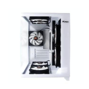 Imagem de Gabinete Gamer Cubo Branco Aqua White Lateral Frente Vidro - kTROK