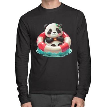 Imagem de Camiseta Algodão Ursinha  Relaxando Na Piscina Manga Longa - Foca na M