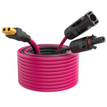 Imagem de Cabo de extensão de carga de painel solar para XT60 (12AWG, 2 metros), conector solar para cabo adaptador XT60 para painel solar para bateria LiFePO4 RV, estação de energia portátil, gerador solar,