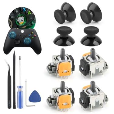 Imagem de Pacote com 4 Joysticks para Xbox Series S/X Hall Effect Joystick Substituição para Xbox Series S/X Módulo Sensor Analógico 3D Controle de Polegar Peças com Ferramentas de Reparo