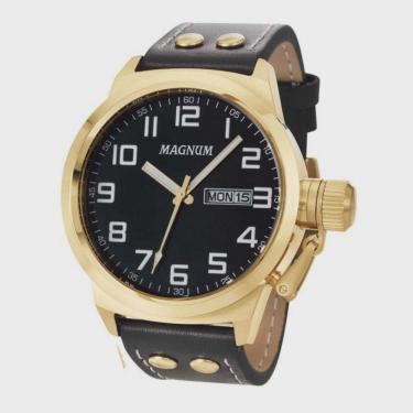 Imagem de Relógio Magnum Masculino Ma32756U Pulseira De Couro Preto