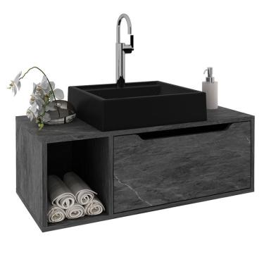 Imagem de Balcão Gabinete para Banheiro Suspenso BN3644 Mármore Lunar - Tecnomobili