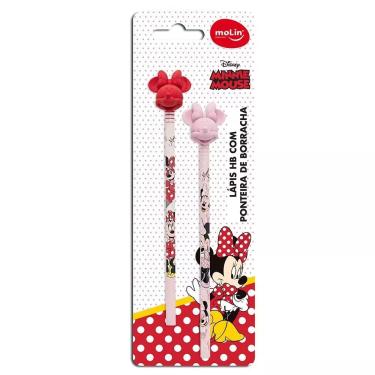 Imagem de Molin Lápis Grafite HB Minnie com Ponteira de Borracha - 2 unidades
