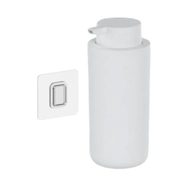 Imagem de Dispenser De Parede Porta Shampoo Condicionador Sabonete Liquido 500ml Luxo Ou (Branco)