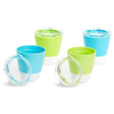Imagem de Copos Infantis Munchkin Splash Open 200ml - Pacote com 4 - Com Tampas 