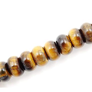 Imagem de Malahill Contas de pedra preciosa para fabricação de joias - Pedra natural para colares pulseiras, 5 fios redondos olhos de tigre, 5 x 8 mm