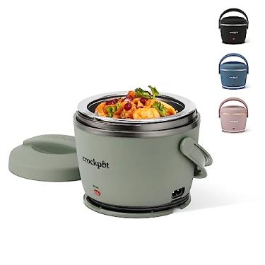 Imagem de Crock-Pot Lancheira elétrica portátil, 590 ml, aquecedor de alimentos, verde luar | Ideal para viagens em movimento | Mantém os alimentos sem derramamentos quentes e saborosos | Seguro para