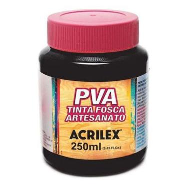 Imagem de Tinta Pva Fosca Para Artesanato - 250 Ml - Acrilex - Preto
