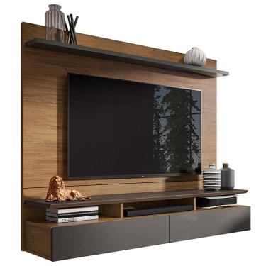Imagem de Painel Para Tv Até 55" Noruega Grafite Perolizado Freijó