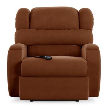 Imagem de Poltrona Do Papai Sala De Cinema Reclinável Manchester Controle Elétrico Usb Veludo Terracota