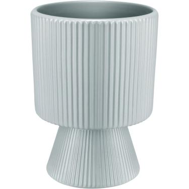 Imagem de Cachepô Vaso Decorativo Planta Redondo Home&co Cerâmica 16x12x12cm Azul Claro