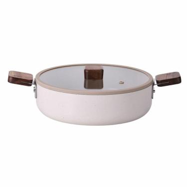 Imagem de Caçarola Rasa 24cm/2,5l Alumínio Forjado Com Revestimento Cerâmico Bien Neoflam Bege
