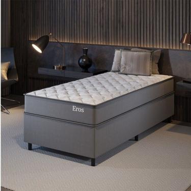 Imagem de Conjunto Colchão Mola Ensacada E Base Box Solteiro 60x88x188cm Eros Yescasa Cinza
