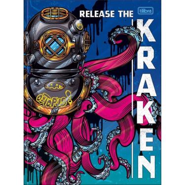 Imagem de Caderno Universitário 4-fun Tilibra Capa Dura Brochura - 80 Folhas Polvo Kraken