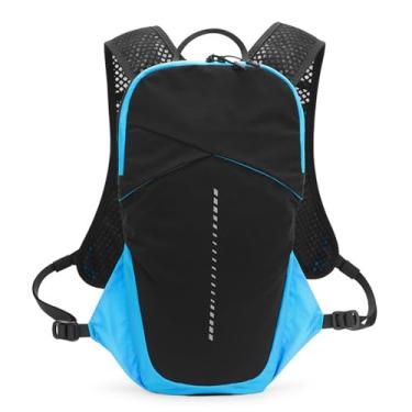 Imagem de Mochila de coletes de hidratação Backpack de água corrente respirável com design reflexivo 1.5l Compartimento da bexiga de água para caminhadas ao ar livre Spandex 15x7.9x1.2in (Azul)